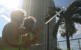 Bộ công an kiểm tra phòng cháy chữa cháy chung cư ở Sài Gòn