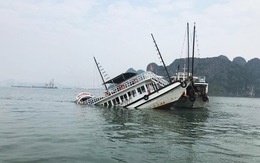 Va chạm sà lan chở đá, tàu du lịch chìm trên vịnh Hạ Long
