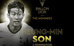 Son Heung Min 'gây sốt' vì được đề cử Quả bóng vàng