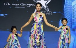 Ba mẹ con Hương Giang  cùng Tiểu Vy, H'Hen Niê diễn thời trang nhí