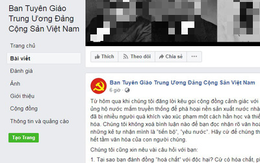 Facebook giả mạo Ban Tuyên giáo trung ương đưa thông tin sai vụ nước mắm
