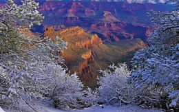 Kỳ quan Grand Canyon tráng lệ mùa tuyết rơi