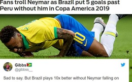 Đại thắng Peru, CĐV Brazil 'chọc quê' Neymar trên mạng xã hội