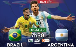 Lịch trực tiếp bán kết Copa America 2019: Đại chiến Brazil - Argentina