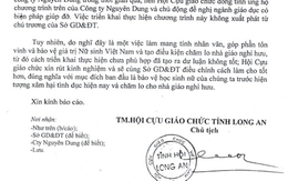 Hội Cựu giáo chức Long An rút kinh nghiệm vụ hỗ trợ doanh nghiệp bán áo trong trường