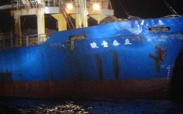 Tàu chiến Trung Quốc đâm móp tàu hàng Đài Loan