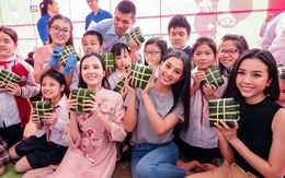 Hoa hậu Tiểu Vy lần đầu gói bánh chưng tặng trẻ em vùng cao
