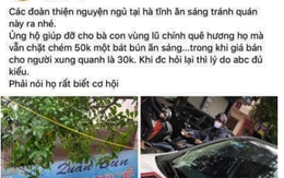 Phạt quán bún ‘chém’ thêm 20.000 đồng/bát với đoàn cứu trợ vùng lũ