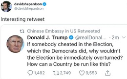 Đại sứ quán Trung Quốc nói bị 'hack' khi tài khoản tweet chia sẻ việc ông Trump tố gian lận bầu cử