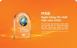 MSB được vinh danh là 'Ngân hàng tốt nhất Việt Nam năm 2020'