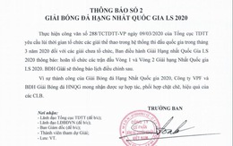 Tạm hoãn Giải bóng đá hạng nhất 2020