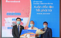 Sacombank trao thưởng sổ tiết kiệm trị giá 2,5 tỉ đồng cho khách hàng