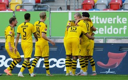 Haaland tỏa sáng ở phút bù giờ, Dortmund thắng chật vật Dusseldorf
