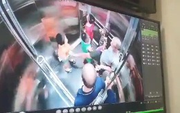 Một người đàn ông lấy chân khều vùng kín, định đạp mặt bé trai trong thang máy