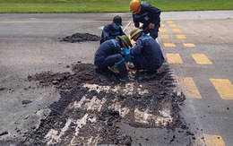 Liên tục phát hiện điểm nứt vỡ trên đường lăn sân bay Nội Bài