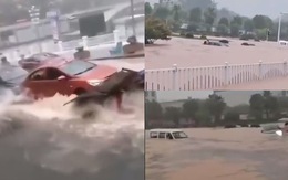 Ngập lụt gần đập Tam Hiệp, xe hơi bị nhấn chìm không mở được cửa để thoát