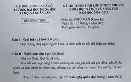 Đề thi chuyên văn lớp 10 bàn về đức hạnh và nhan sắc của phụ nữ gây tranh cãi