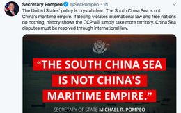 Ngoại trưởng Mỹ: 'Lịch sử cho thấy nếu không làm gì, Trung Quốc sẽ chiếm thêm lãnh thổ'