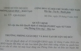 Thu hồi quyết định thu hồi bằng tốt nghiệp của phó chủ tịch thị trấn Mộ Đức