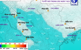 Có thể có mưa tuyết trên các đỉnh núi ở Lào Cai và Lai Châu