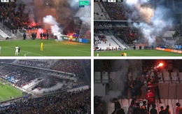 Cổ động viên ném pháo sáng khắp nơi, trận Marseille với Galatasaray bị hoãn 8 phút