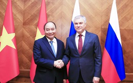 Chủ tịch nước Nguyễn Xuân Phúc hội kiến Chủ tịch Hạ viện Nga