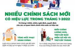 Nhiều chính sách mới có hiệu lực trong tháng 1-2022