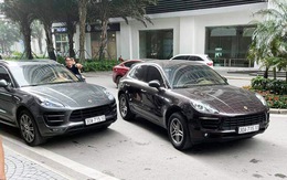 Cặp xe sang Porsche Macan trùng biển số 'chạm mặt' ở Hà Nội