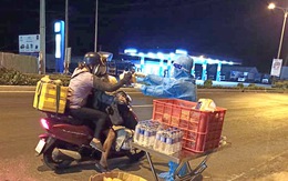Trong đêm tặng cơm, nước và gởi thông điệp 5K cho người chạy xe máy về quê