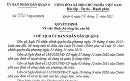 TP.HCM: Quận 8 đình chỉ, điều chuyển 2 chủ tịch UBND phường thiếu trách nhiệm chống dịch