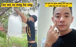 Chàng trai bị ong đốt sưng mặt vì không đồ bảo hộ