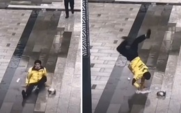 Chàng trai nhảy hip hop chống quê khi bị trượt ngã