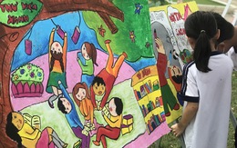 'Cùng nhau đọc sách' qua tranh vẽ của học sinh tại đường sách TP Cao Lãnh