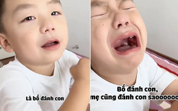 Bị bố đánh đòn, bé trai khóc thét khi mách mẹ