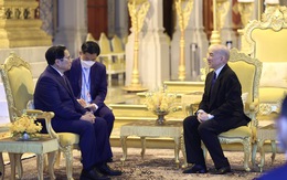 Thủ tướng Chính phủ Phạm Minh Chính chào Quốc vương Campuchia Norodom Sihamoni