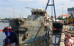 Tàu Hoàng Thiên 99 đã được trục vớt tại cảng Phan Thiết