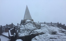 Miền Bắc rét sâu, mưa tuyết bắt đầu phủ trắng đỉnh Fansipan