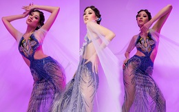 Hoa hậu Khánh Vân mặc áo xuyên thấu, lộng lẫy mừng 3 năm đăng quang