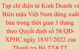 Đình bản 3 tháng tạp chí Kinh Doanh Và Biên Mậu