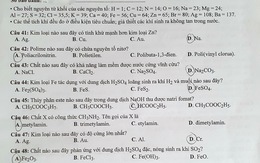 Đề thi môn hóa học kỳ thi tốt nghiệp THPT 2022