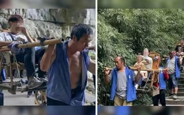 'Ngồi kiệu' lên núi, KOL Trung Quốc bị dân mạng chửi te tua