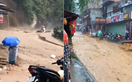 Mưa dông lớn ở miền Bắc: Bỏ xe giữa đường ở Hà Nội, nước chảy như thác ở Sa Pa