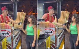 Cô gái chán chẳng thèm nói với thanh niên bán kem Thổ Nhĩ Kỳ