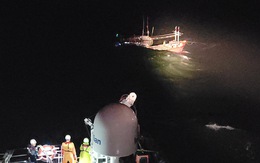 Vượt sóng cao hơn 3m cứu tàu cá và 14 thuyền viên sắp chìm