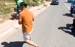 Xác minh vụ một cảnh sát giao thông cầm gạch dọa đánh người do xích mích khi chạy xe trên đường
