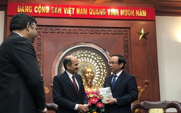 Bí thư Nguyễn Văn Nên tiếp tân đại sứ Ấn Độ
