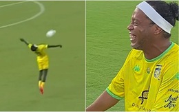 Ronaldinho phì cười với pha đỡ bóng bằng mặt của thánh hài Khabane Lame