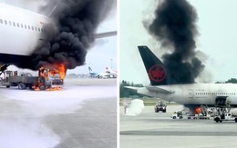 Cháy xe chở nước làm hư hại máy bay Boeing 777 của Air Canada