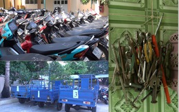 Công an Bình Thuận triệt phá nhóm trộm, thu giữ cả dãy  xe máy, xe ba gác