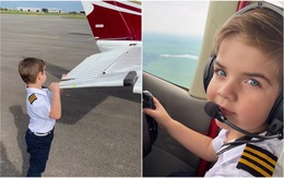 Phi công nhí 4 tuổi lái máy bay cùng cha gây sốt cộng đồng mạng